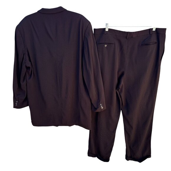 Roger Stuart Clothes Vintage Mens Wool Brown Blazer Cuffed Trousers Suit Set 46L - Picture 5 of 15